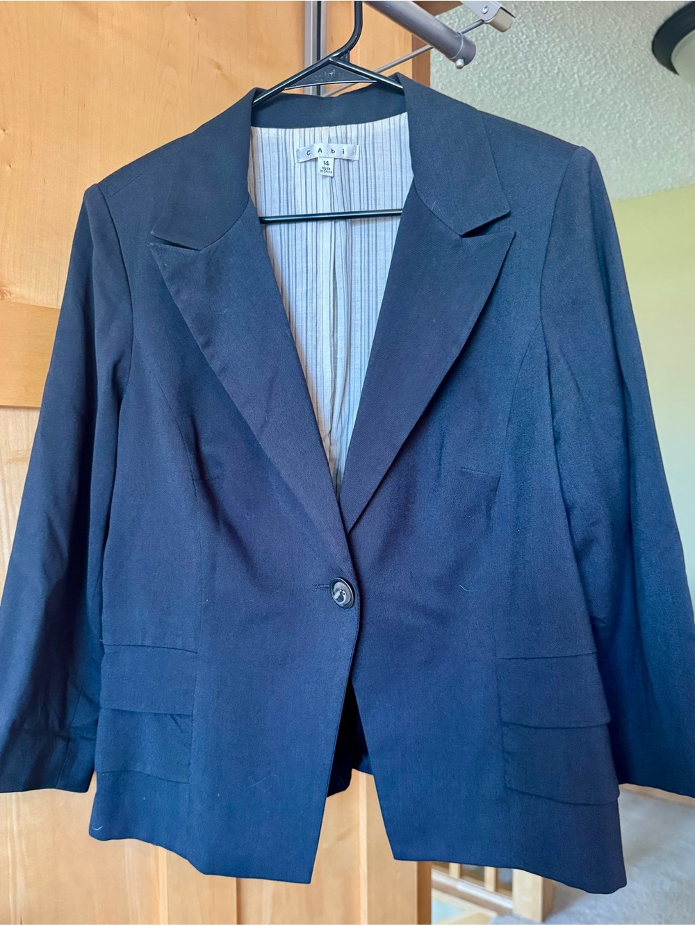 CAbi Navy Single-Button Blazer